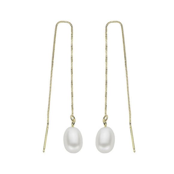 eye candy Jewelry - EYE CANDY LA LUXE COLLECTION 14K GOLD PLATED PEARL THREADER EARRINGS NWOT